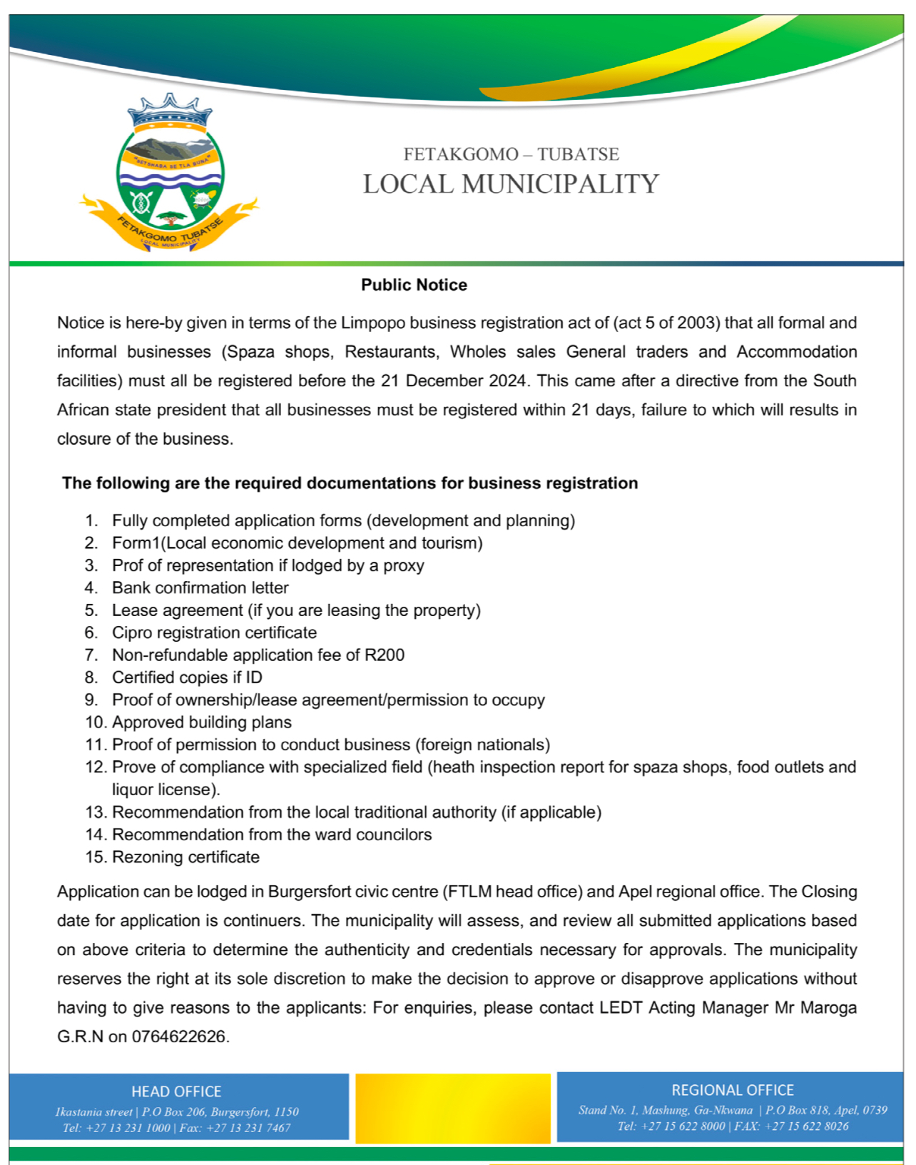Fetakgomo Tubatse Local Municipality